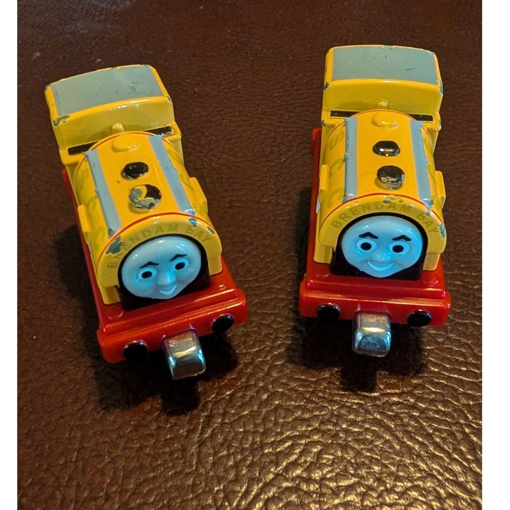 Thomas the Train Bill and Ben 2003 Take‎ N Play Yellow Metal Die-cast Trains 2pk